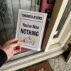 youve won nothing prank mail label funny gag gift delivered to doorstep canada usa prank package