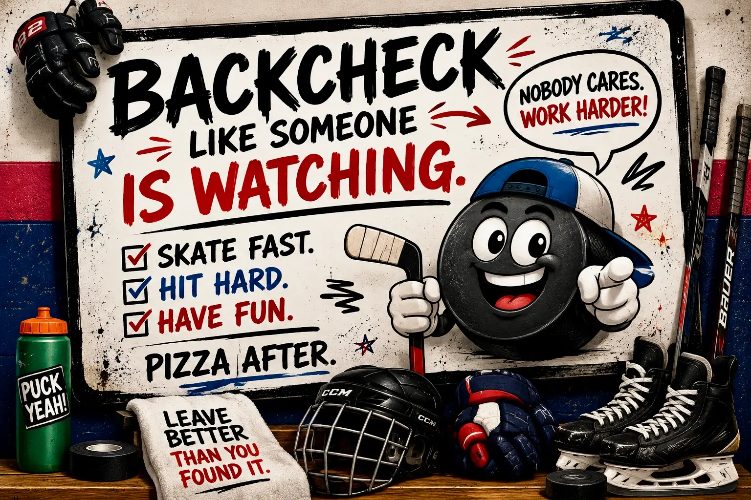 Funny hockey locker room signs quotes and team slogans