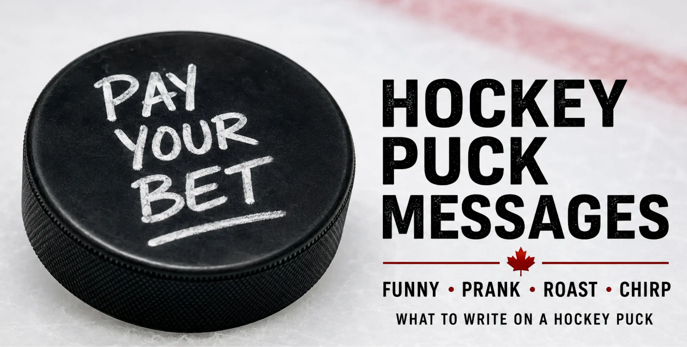Hockey puck message example from The Puck Drop