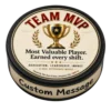 Team MVP hockey puck award with premium trophy design and custom message edge