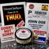 The Puck Drop official Canadian apology hockey puck kit with prank mailer, Sorry Not Sorry card, You’ve Been Pucked card, and anonymous shipping label.