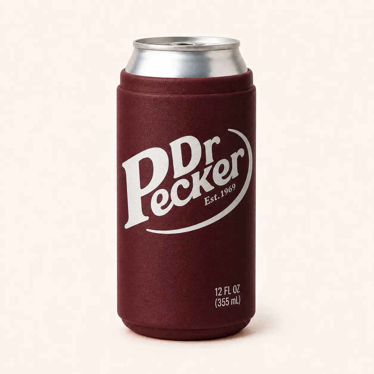 Dr Pecker silicone beer can disguise sleeve for a standard 355 mL can
