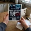 Person holding a fake adult subscription renewal failed prank mailer