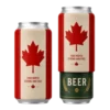 Canadian flag silicone beer can sleeve covering and disguising a beer can