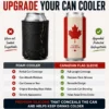 Canadian flag silicone beer can sleeve compared with a traditional foam can cooler