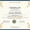 Personalized Dog Chief Security Officer Certificate Sample personalized dog Chief Security Officer appointment certificate