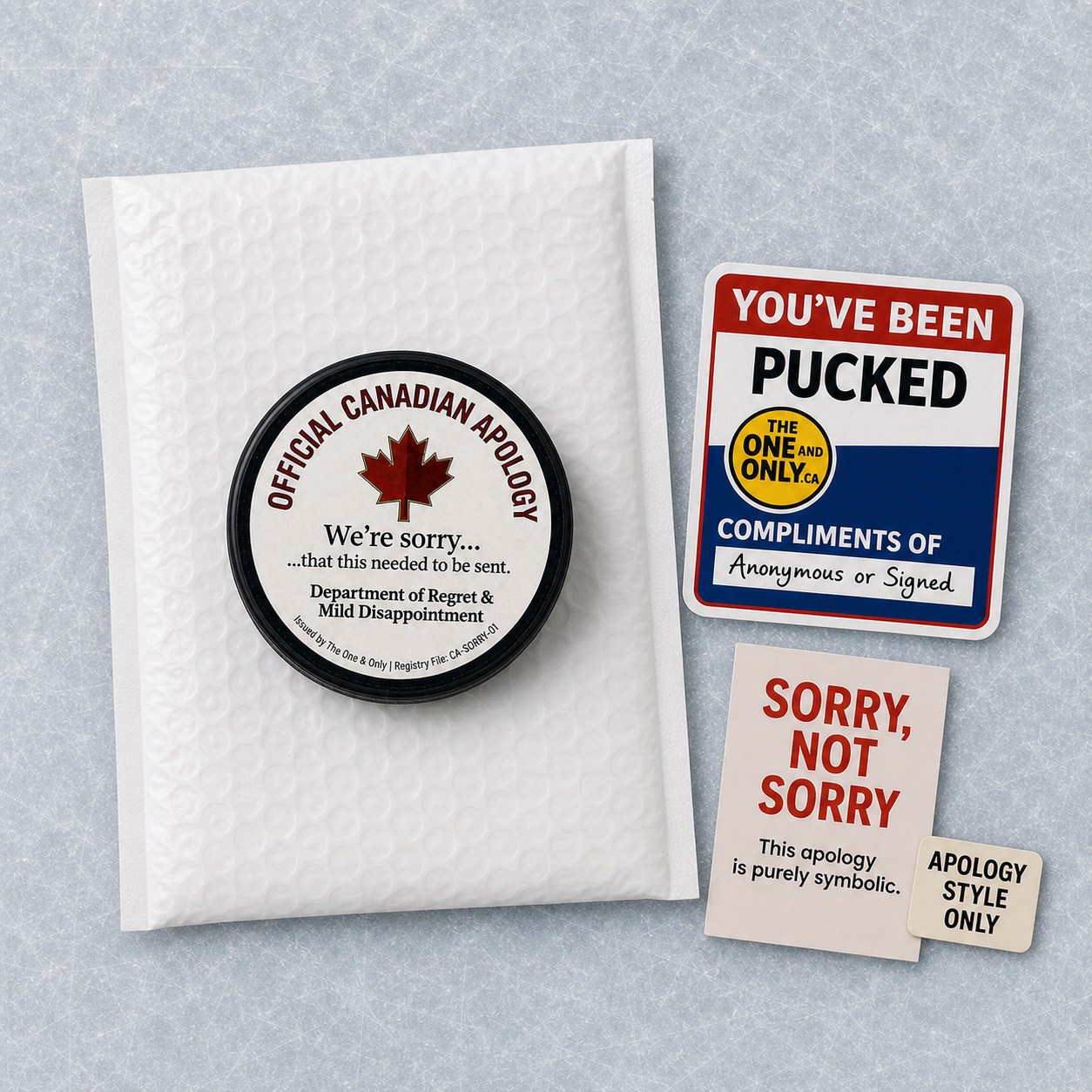 the puck drop package contents official canadian apology