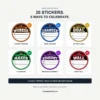 Mixed Hockey Puck Award Stickers - 20 Pack Contents Mixed 20 pack containing 4 Hardest Worker, 4 Game Changer, 4 My First Goal, 3 Playmaker, 3 Defensive Standout and 2 Brick Wall hockey puck stickers.