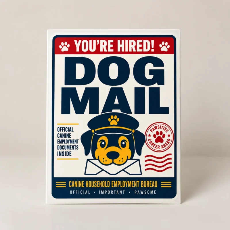 Dog Mail: You’re Hired – Funny Personalized Dog Job Gift Dog Mail You're Hired funny personalized dog job gift package
