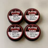 Four Player of the Game hockey puck awards with player names dates and opponents