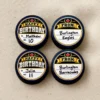 Happy Birthday hockey puck stickers personalized with player names, ages and team names