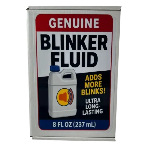 Genuine Blinker Fluid novelty prank package