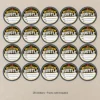 Heart & Hustle Hockey Puck Stickers - 20 Pack Twenty blank Heart & Hustle hockey puck stickers arranged in four rows of five. Pucks not included.