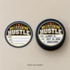 Heart & Hustle Puck Sticker - Blank and Completed Blank Heart & Hustle sticker beside a completed sticker on a hockey puck, showing handwritten award details. Pucks not included.