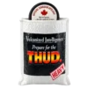 Puck Drop Mailer Canadian Apology hockey puck peeking out of a white bubble mailer labelled “Prepare for the THUD.”